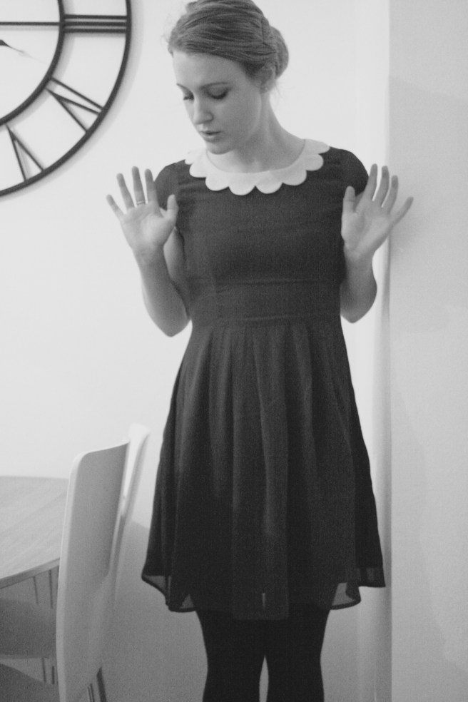 svartvit modcloth klänning